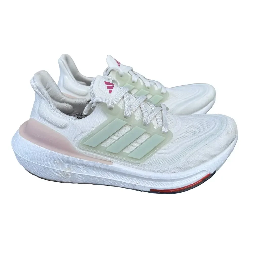 Adidas Ultraboost Light HQ6348 Womens 7 Running Shoes Non Dyed White Linen Green